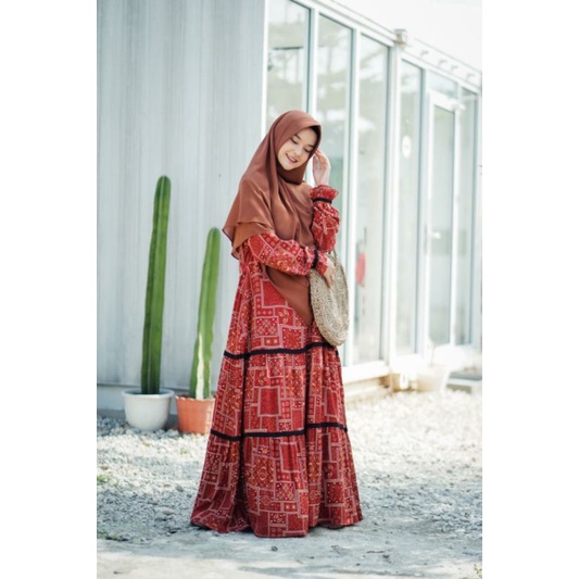 Set gamis Amora batik & gamis Amora flowers by Azda