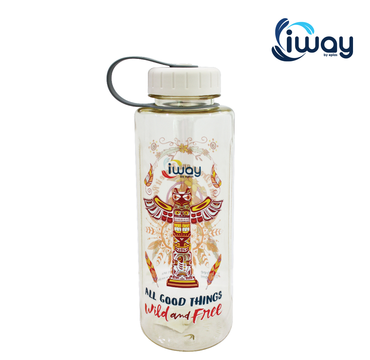 IWAY Water Bottle With Handle (1000ML), EPLAS, Water Tumbler, Botol Air, BPA Free, Tritan