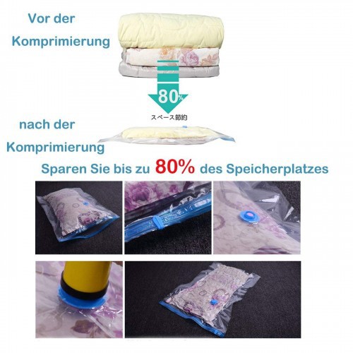 VB-01 FREE 1 Pompa dan 12 Pcs Bag Plastik Vacuum Bag Untuk Pakaian Kualitas Bagus dan Lengkap / Baju Storage Bag Dengan Valve Transparan