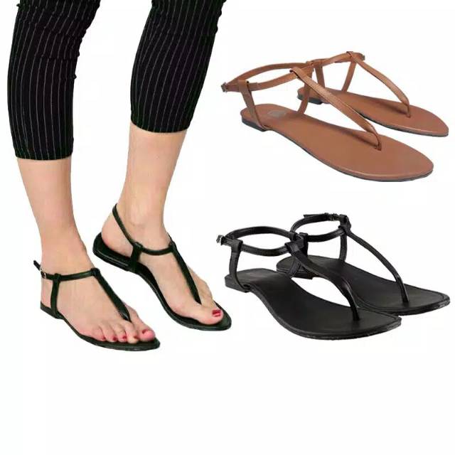 (EG) sandal flat wanita tali vintage