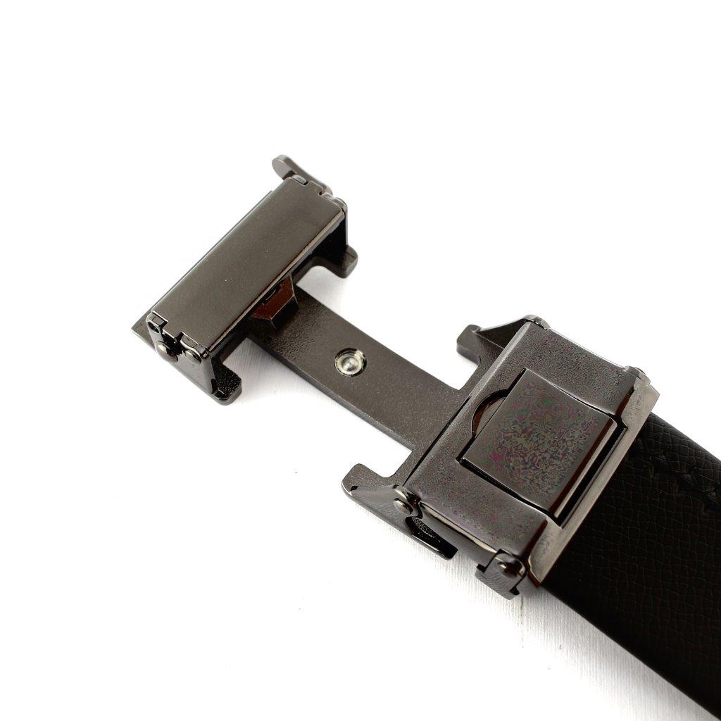 TOKOKOE - Gesper Ikat Pinggang Pria model Rel Ban Pinggang Otomatis Bahan Kulit Jumbo Size - H HZ23 Black