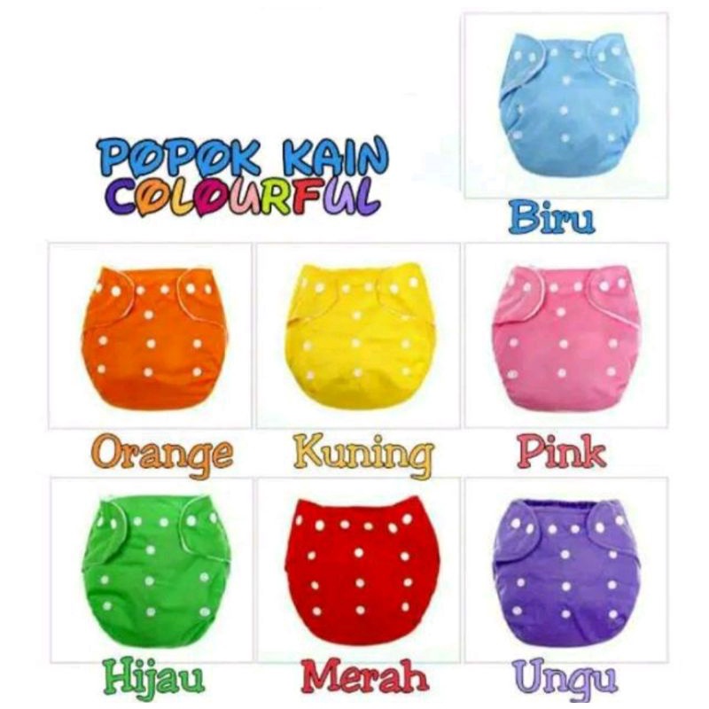 Popok Kain Berkancing Dengan Insert Cloth Diaper Clodi Bayi Dapat Dicuci &amp; Dipakai Kembali