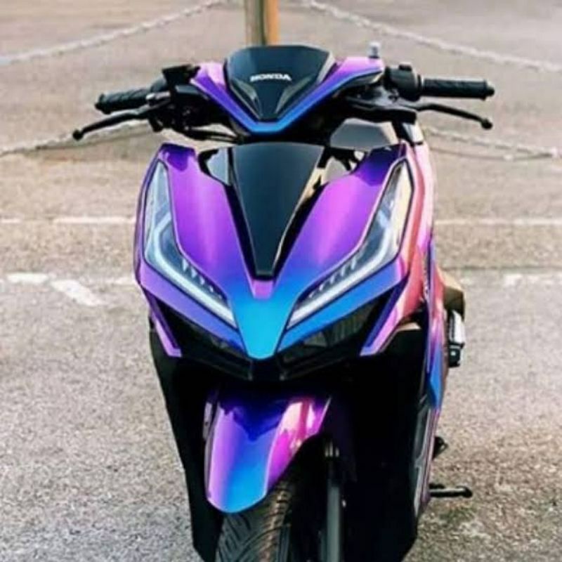 Stiker Skotlet Motor Warna Bunglon Pelangi Biru / Biru Aurora Untuk Body Motor