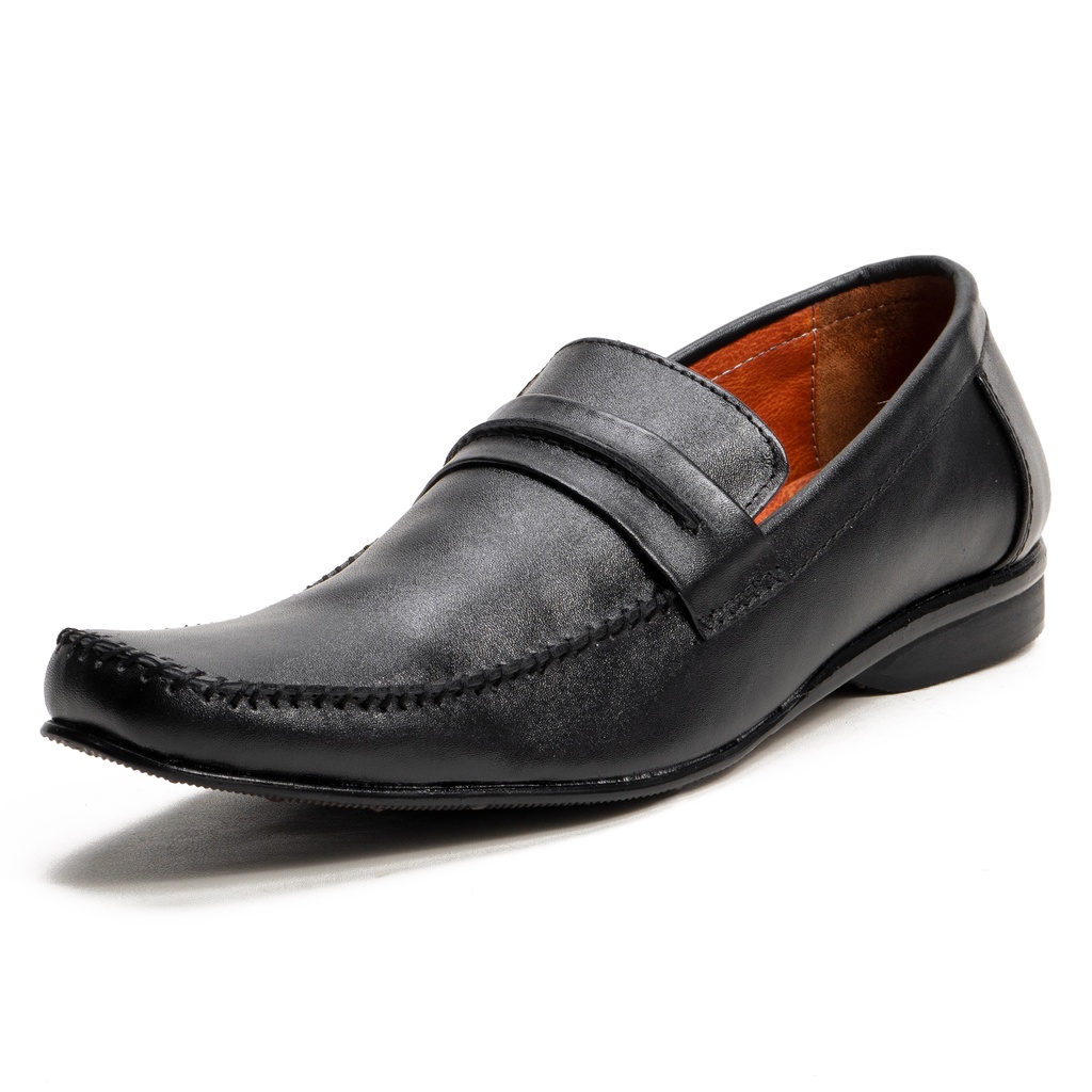 Sepatu Pantofel Slip On Pria Formal Kulit Asli M9604