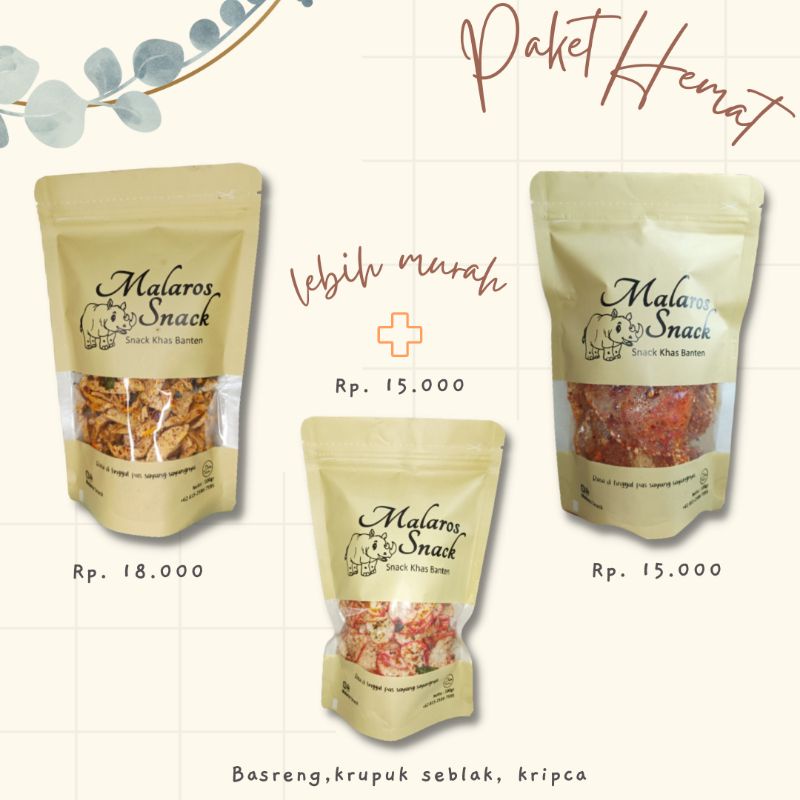 

PAKET HEMAT Basreng daun jeruk 150gr/Kripca 100gr/Krupuk seblak 150gr/Snack khas Banten