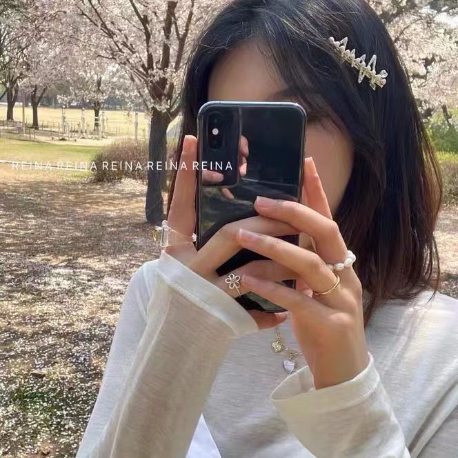 Jepit Rambut Wanita Bentuk Zigzag Aksen Mutiara Fashion Aksesoris Rambut