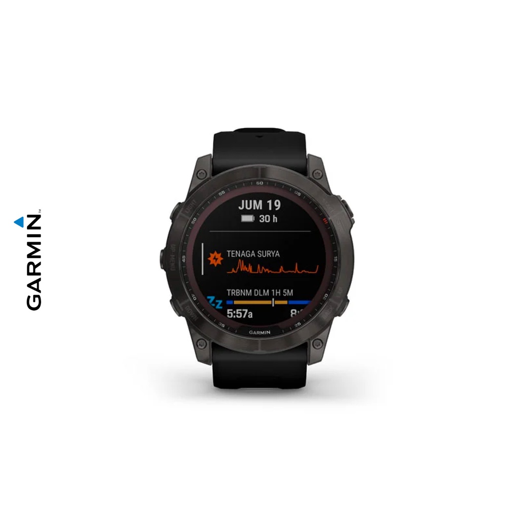 Garmin Fenix 7X Sapphire Solar Carbon / Black /Blue Titanium Resmi TAM