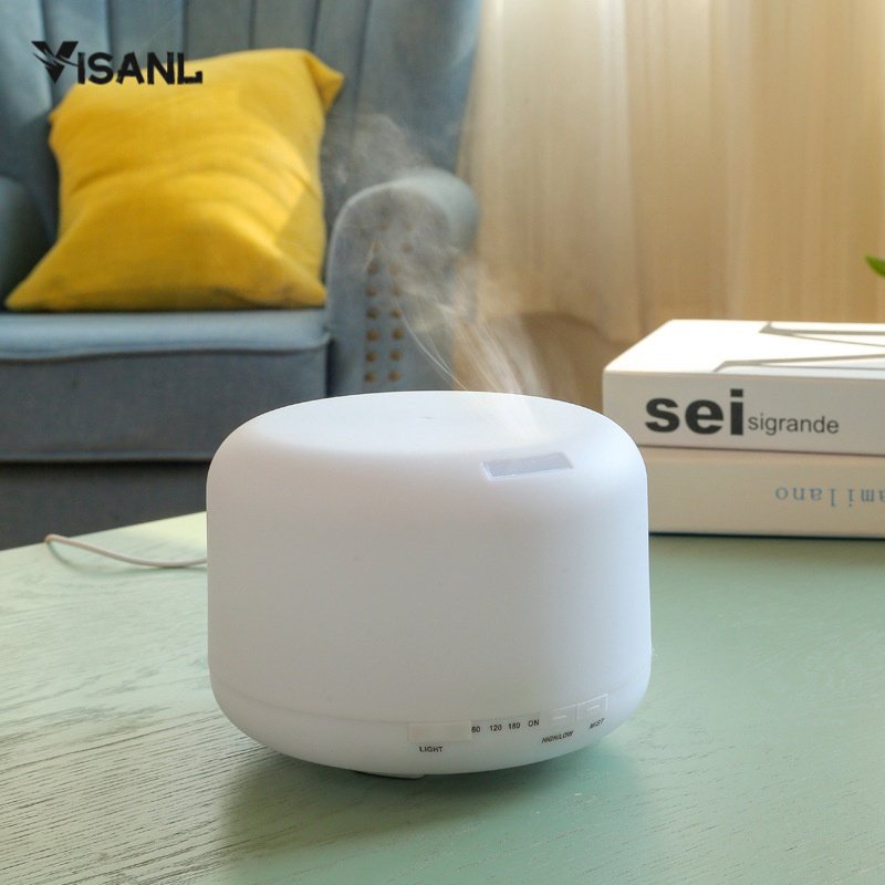 Humidifier Diffuser Air Alat Aromaterapi 2 Pilihan Ukuran 300ML Dan 500ML Model Alas Dengan Remote Dan 7 Warna LED