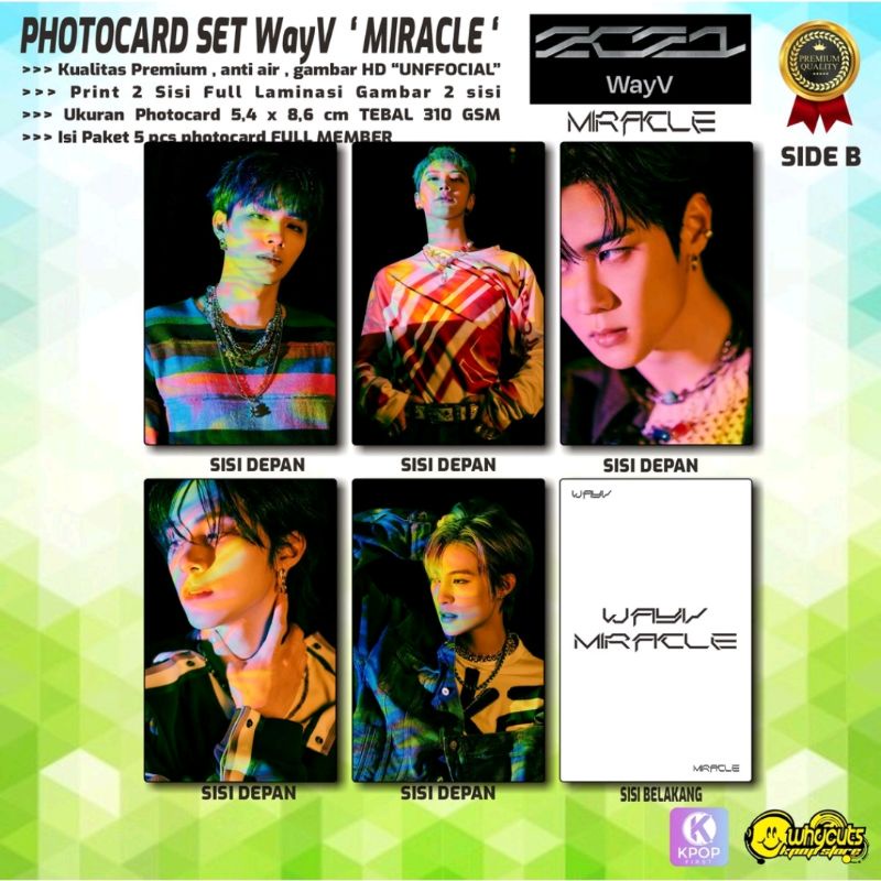 PHOTOCARD SET PREMIUM WAY V // MIRACLE // isi 5 pcs // full laminasi