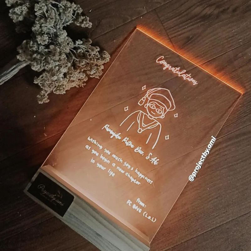 

akrilik lettering led dengan ilustrasi