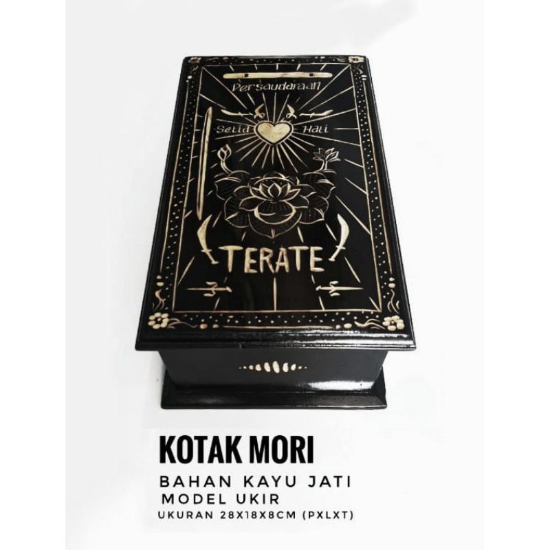 kotak mori kayu jati asli