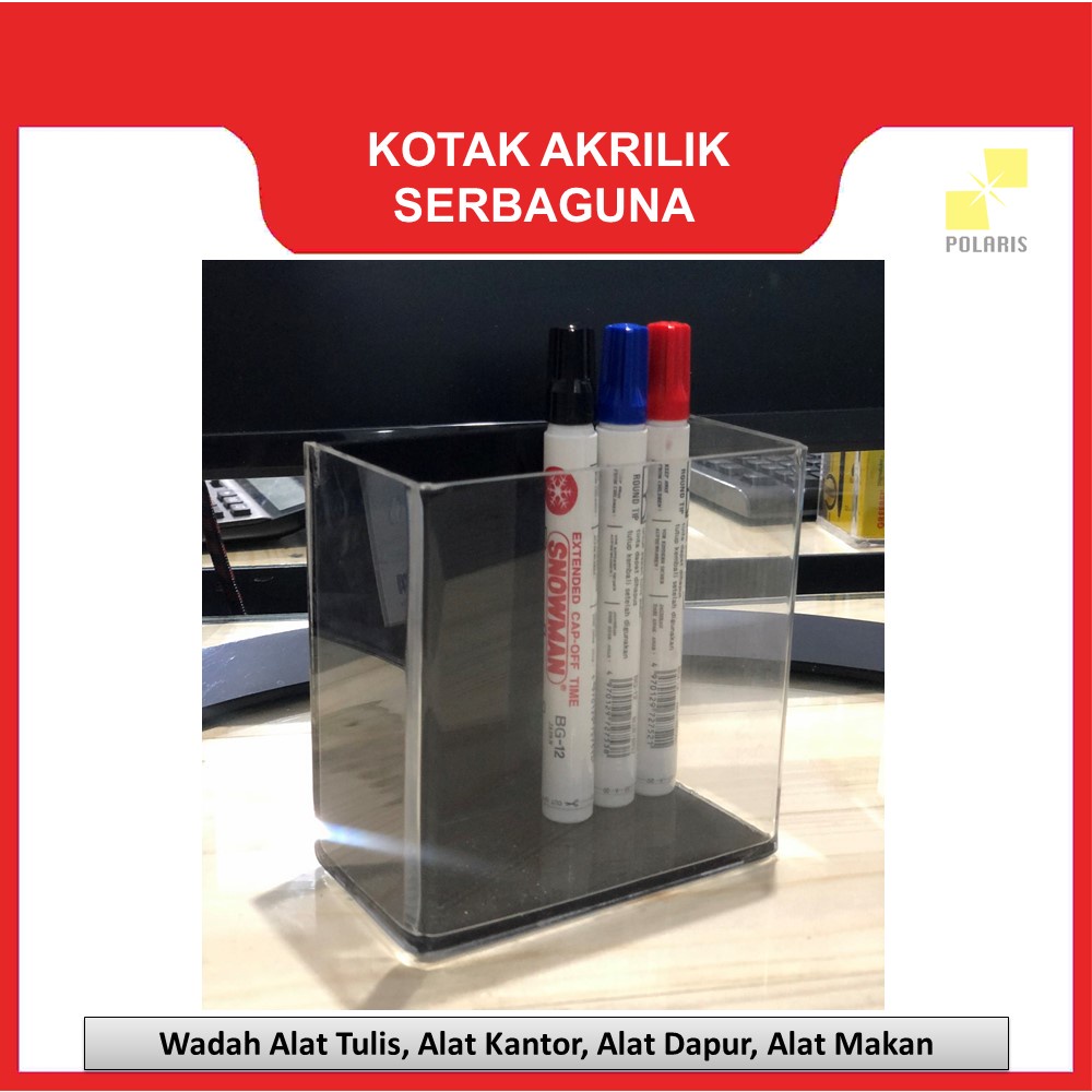 KOTAK AKRILIK-BOX AKRILIK-BOX ACRYLIC SERBAGUNA-KOTAK ALAT TULIS-WADAH ALAT KANTOR-WADAH ALAT DAPUR-WADAH ALAT MAKAN 126512