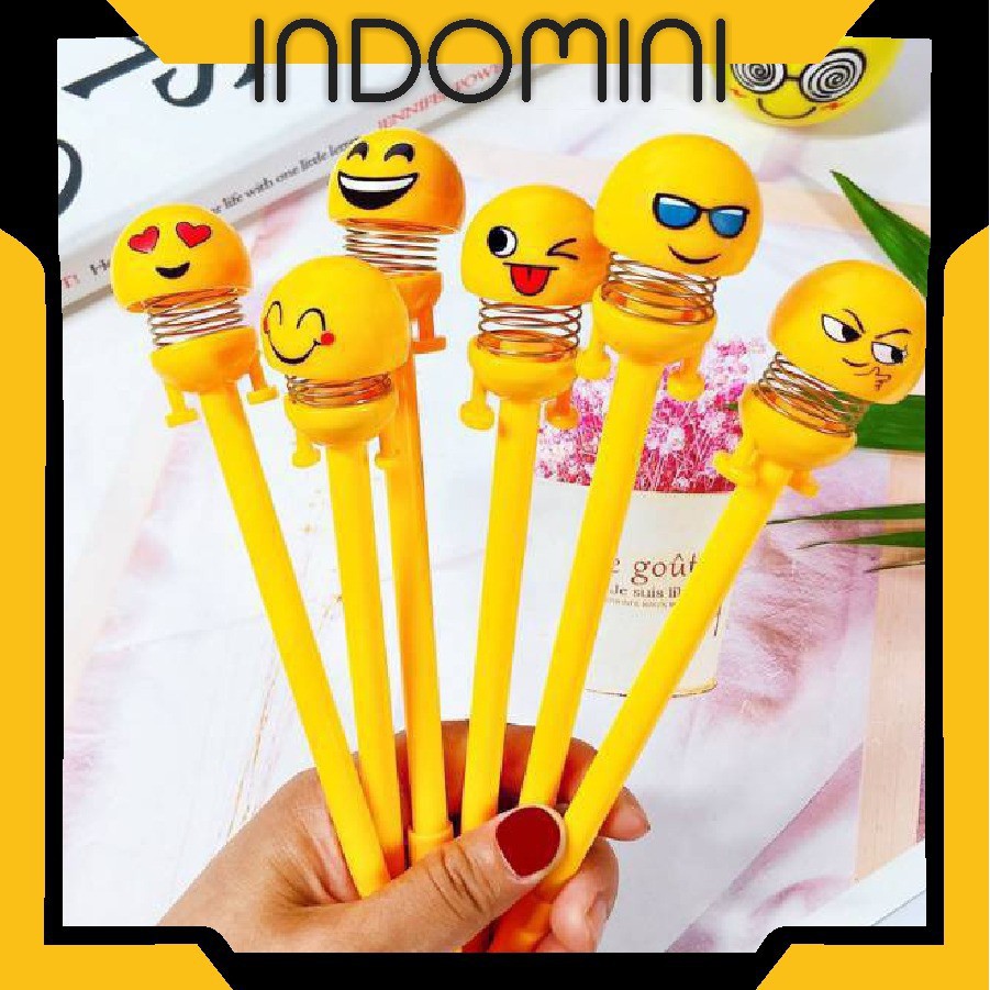 

INDOMINI Pena Emoji Pulpen Gel Pen Per Shake HeadEmoji Spring Emoticon Spring Shaking Head Doll R163