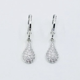 Anting Wanita Rintik Air Bintik Silver Zirconia Xuping-3