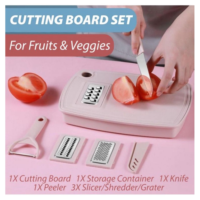 ♥RN OFFICIAL♥ 7Pcs Pisau Set Parutan Multifungsi Alat Pemotong Sayuran Serbaguna Wortel Kentang Alat