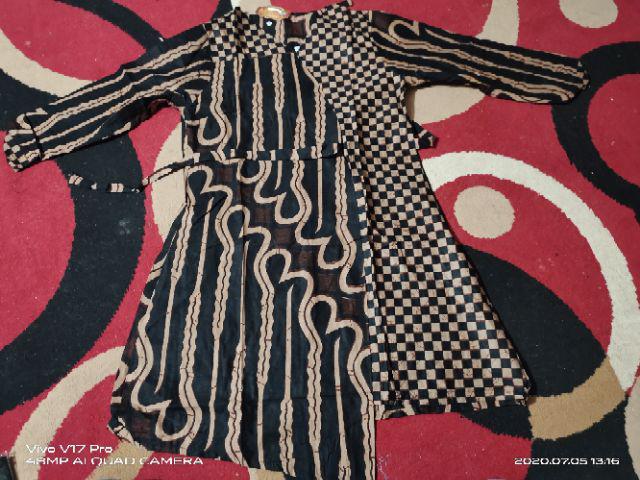 Batik Solo Tunic Genes Ziggy Tali Atasan Tunik Wanita Kerja Kantor Dan Kondangan