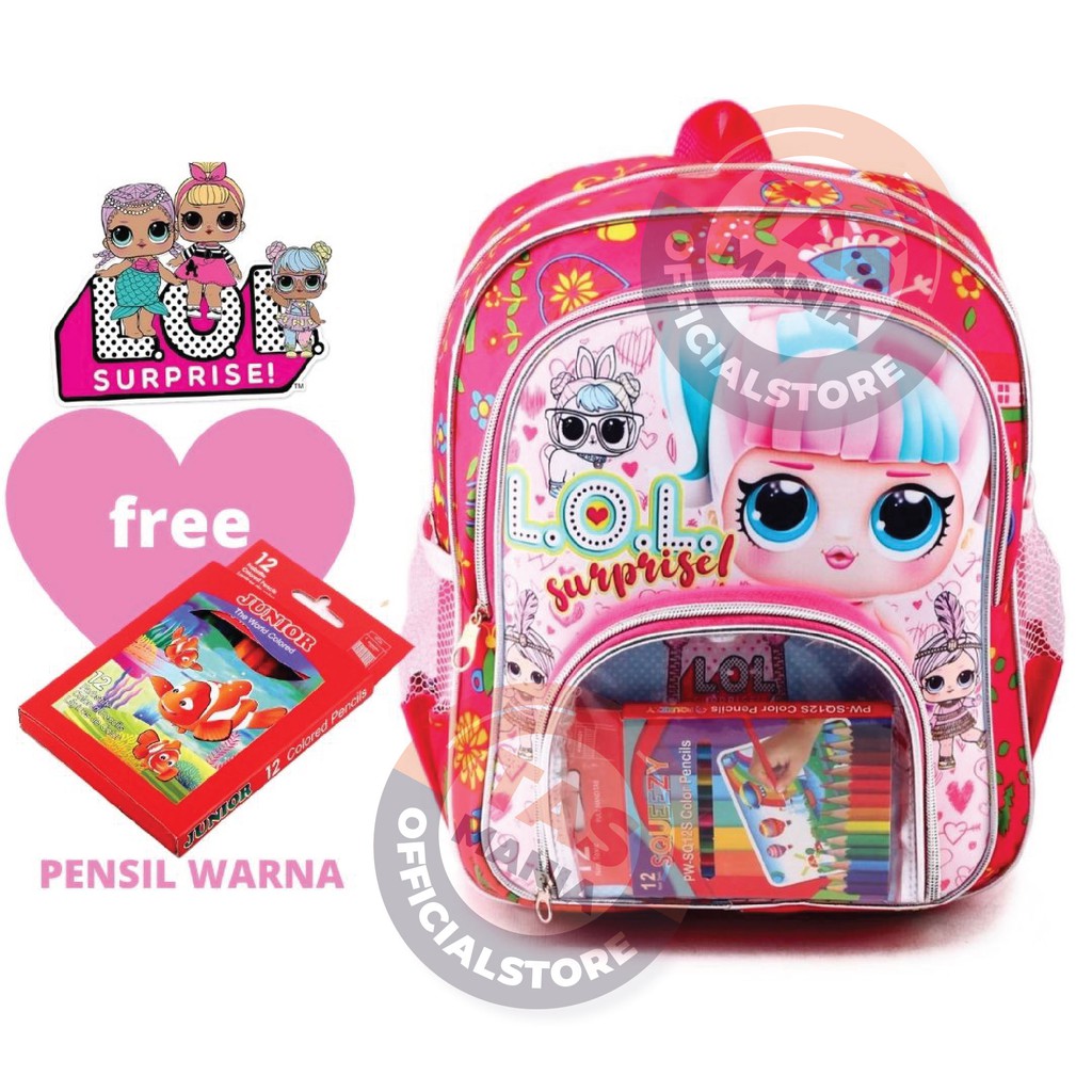 PTS - Ransel Sekolah Anak CLEARLY TAS TAS ANAK + FREE PENSIL WARNA TAS SEKOLAH TK