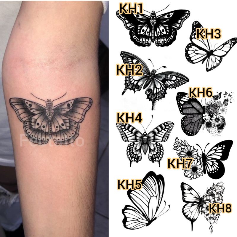 PROMO Stiker Tato/Tato Temporer - KH - Kupu kupu kecil couple butterfly Aesthetic