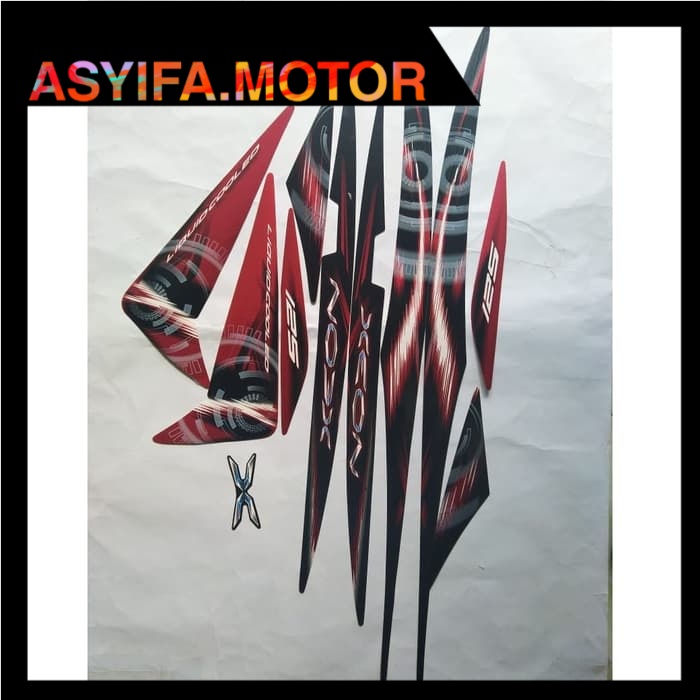 stiker striping yamaha xeon 125 2012 hitam merah