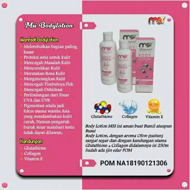 MSI BODY LOTION PRODUK DI JAMIN ORI