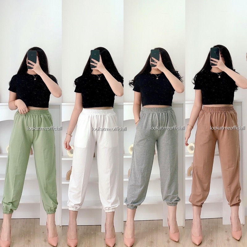 Lookatmeofficial • Alexa Jogger Sweatpants Premium Tebal / Jogger Training / Basic Casual Jogger Polos