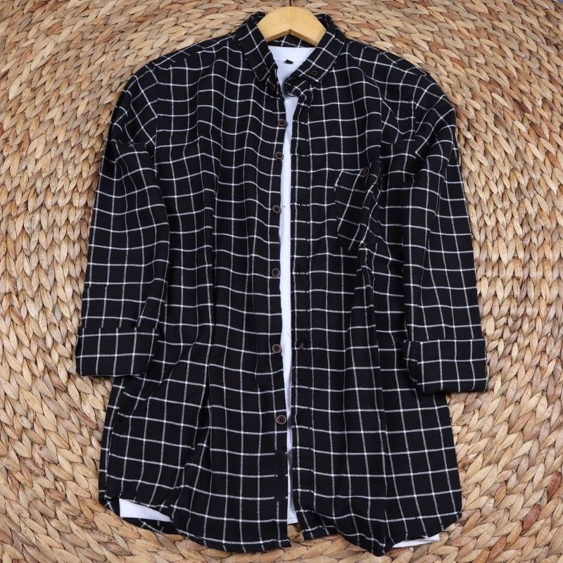 Kemeja Flanel Pria Lengan Panjang Casual Kameja Cowok