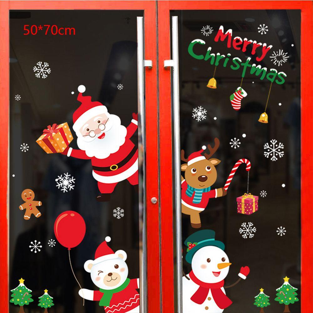 R-flower Wall Stiker Kartun Natal Tahun Baru Merry Christmas