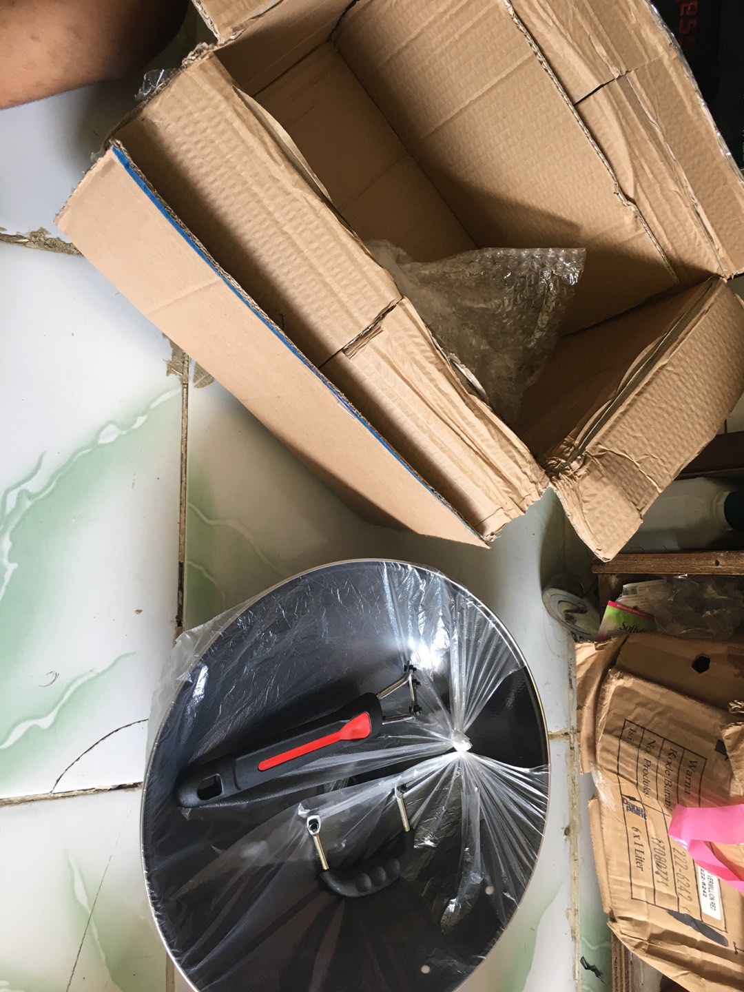 [promo] Wajan Enamel Gagang Panjang Ukuran 34cm Dan 32cm Wajan Enamel Anti Lengket Murah Wajan Viral