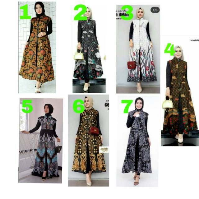 Outer/kardigan/long cardi batik, standar (ld 100-110) dan jumbo (ld 120)