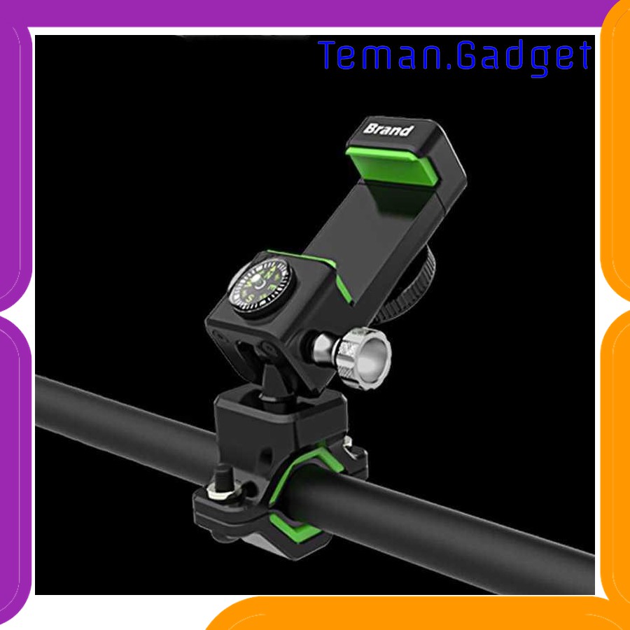 TG-IB187 GUIDER SMARTPHONE HOLDER SEPEDA DENGAN KOMPAS DAN LAMPU LED - Q003