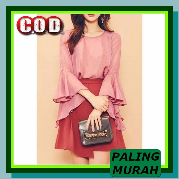 Vanya Blouse Wanita Atasan Wanita Kerut Atasan Kerja Fashion Sele NV825 [Pretty Salem Ak] Blouse Wan