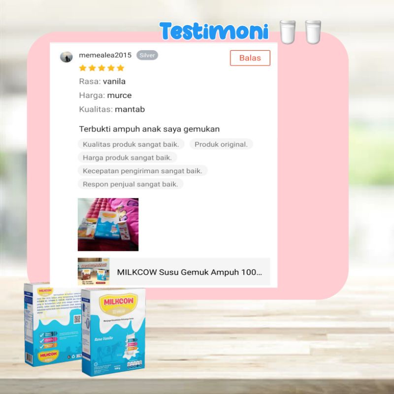 SUSU GEMUK MILKCOW RASA STRAWBERY 200gr