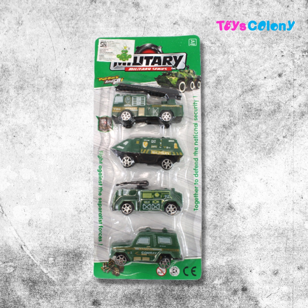 MAINAN ANAK MOBIL TANK TENTARA ISI 4PCS BUKAN DIECAST PULL BACK