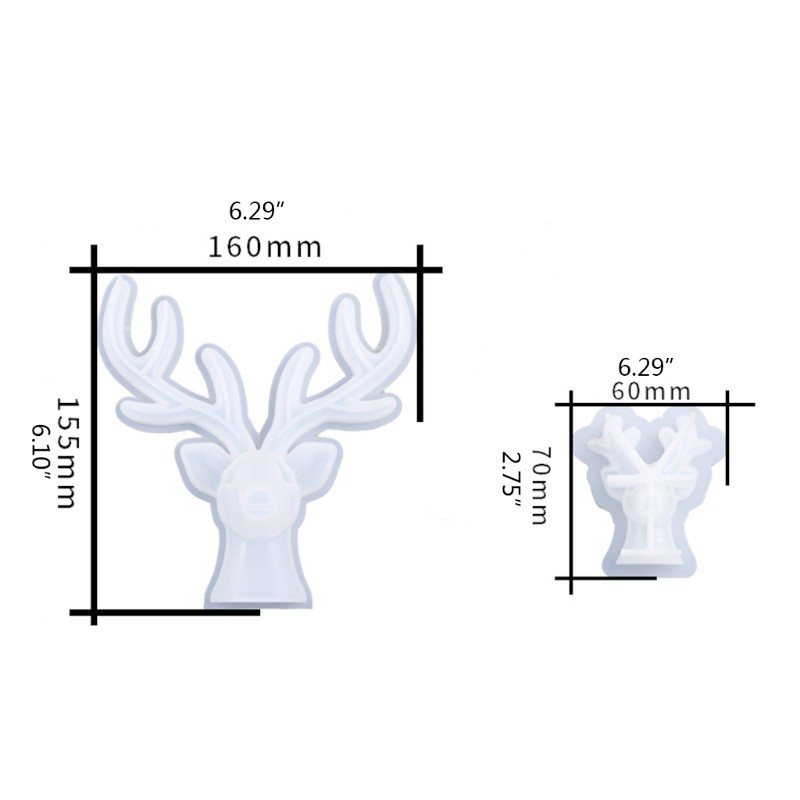 Glitter Deer Horns Decorations Crystal Epoxy Resin Mold DIY Crafts Making Tool Jewelry Storage Show Rack Silicone Mould