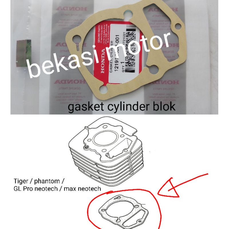 12191-KCN / 437 packing gasket cylinder blok honda Tiger phantom GL Pro neotech max neotech original