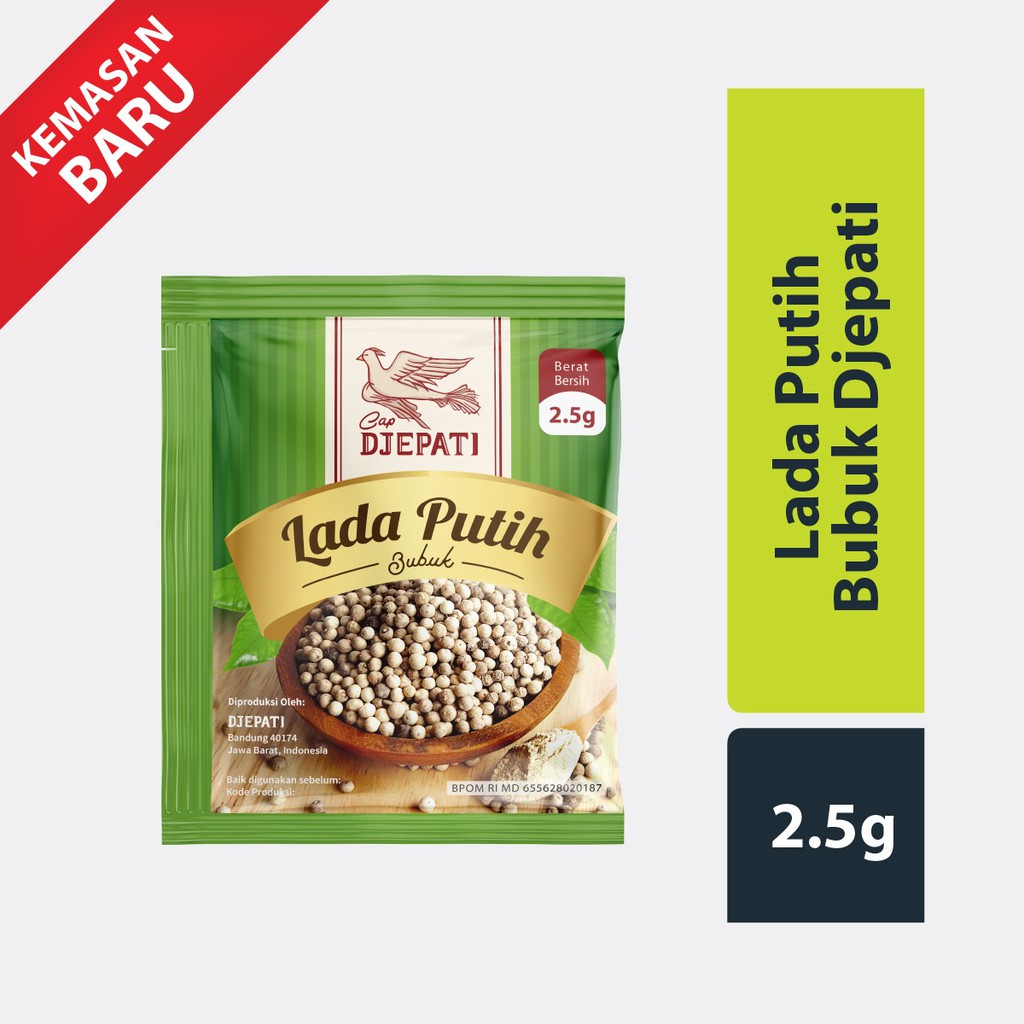 

Cap Djepati Lada Putih Sachet 2,5 Gr [ Isi 6 pcs ] / Merica Saset / Merica Sachet