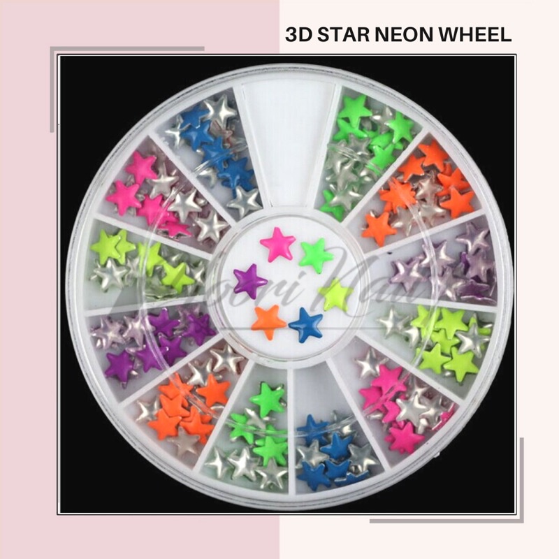 3D stars rhinestones wheel star rhinestone bintang rainbow multicolor