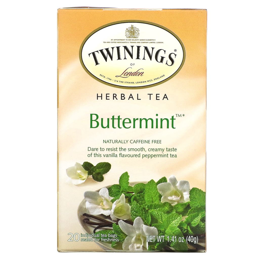 

Twinings of London Buttermint Herbal Tea Caffeine Free 20 x 2 Gram