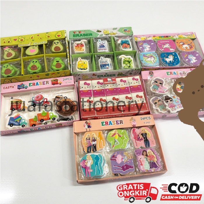 

1120 - Penghapus Karakter / Penghapus Lucu Stip Murah Stip Karakter Penghapus Murah Tayo LOL Unicorn Donat