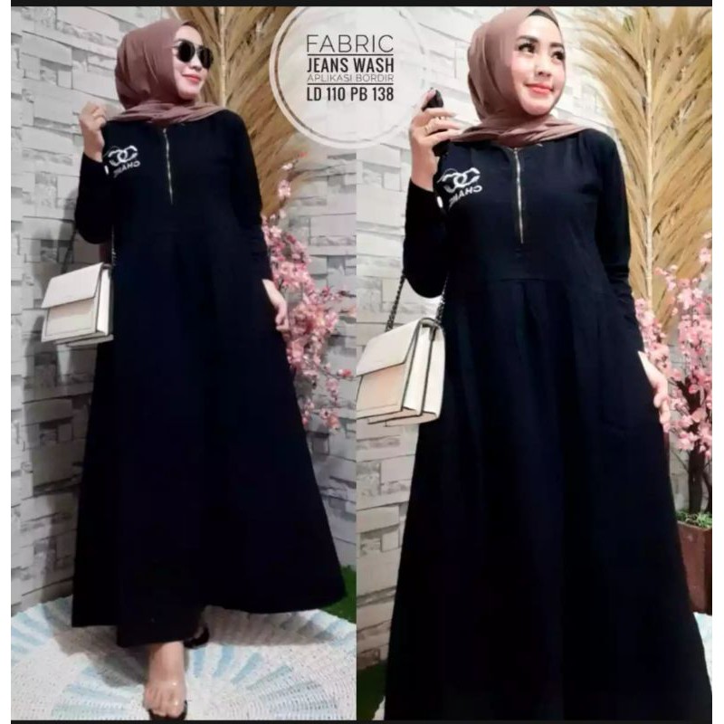 GAMIS LEVIS CANEL/ GAMIS LEVIS POLO/.BAHAN JEANS /GAMIS JEANS/ GAMIS MUSLIM / GAMIS LEVIS TERBARU