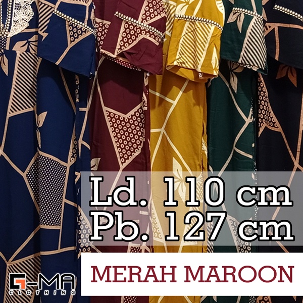 DASTER ARAB ZAHIRA LENGAN 3/4 | RESLETING DEPAN BUSUI | RAYON SANTUNG-Merah Maroon 1