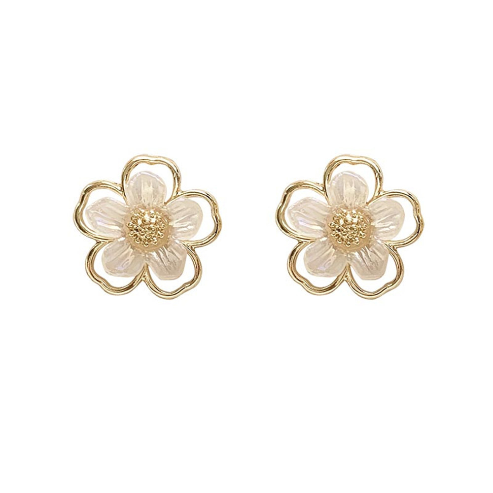 【1 Pasang】Korea Ins Temperamen Anting Bunga Sederhana # Aksesoris Fashion Wanita # Stud-7