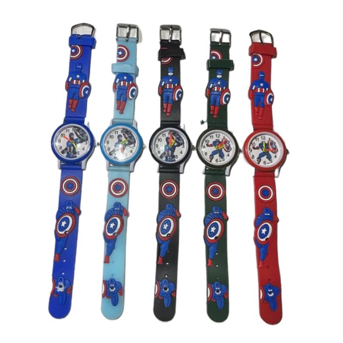 (Cod)Jam Tangan Anak&quot; Timbul America Strap Rubber/Karet(Dikirim Jakarta)