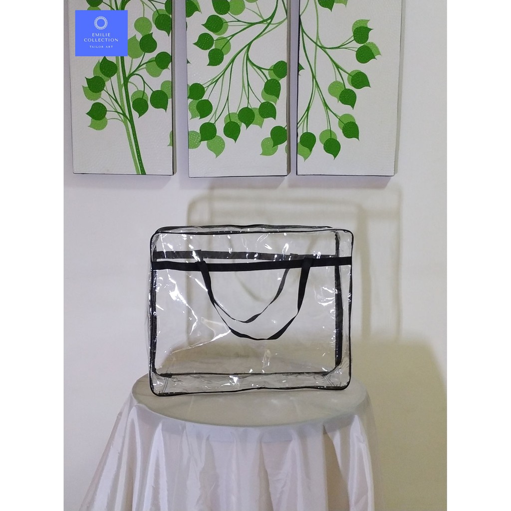 Tas Bed Cover Single bahan Plastik Mika warna Hitam