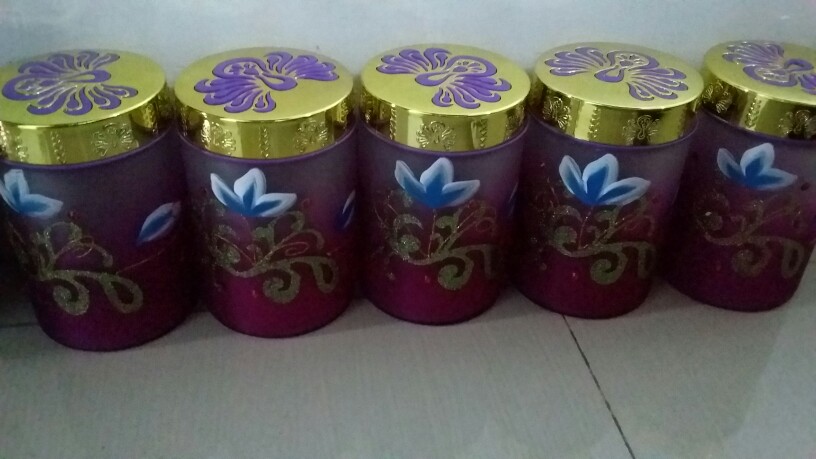 Toples Kaca Rainbow Dove 17- Ivy Corak Kembang Timbul Tinggi (l)/toples Lebaran