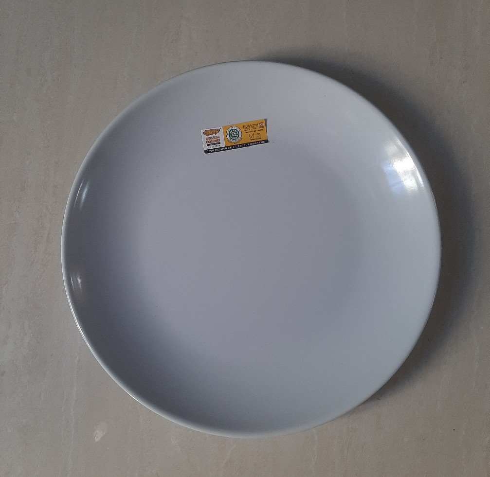 P1008 Piring Melamin Bulan 8 Inc Putih Golden Dragon