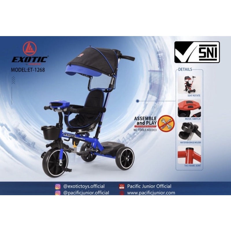 Sepeda Tiga Roda Stroller Exotic ET 1268 Sepeda Trike Exotic