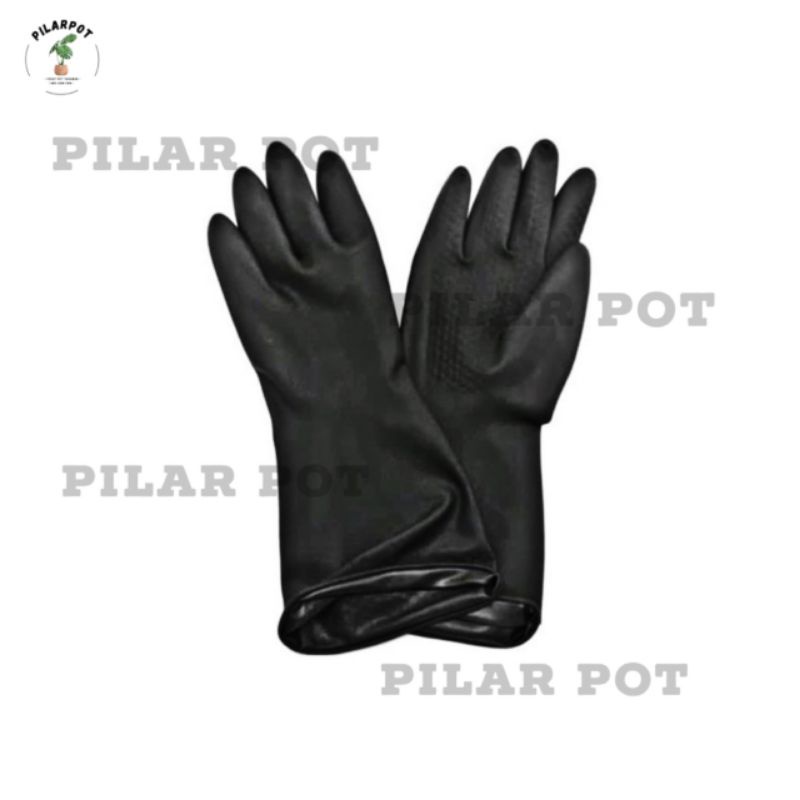 sarung tangan karet latex hand gloves untuk berkebun - KENMASTER HITAM