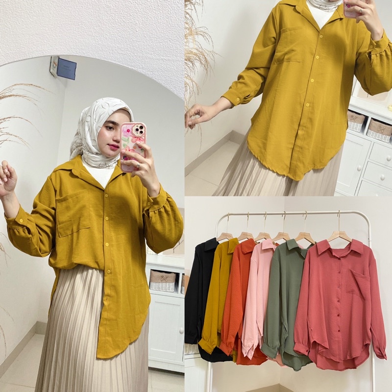 basic crinkle Shirt / kemeja crinkle oversize