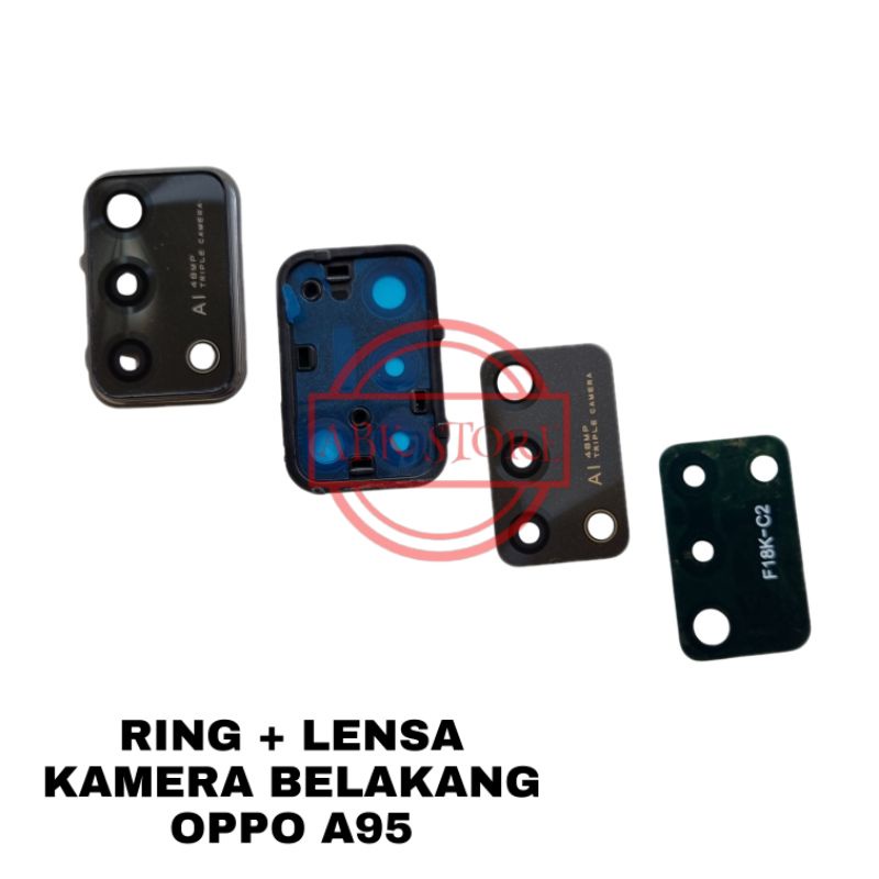 RING LENSA CAMERA / KACA KAMERA BELAKANG OPPO A95 4G ORIGINAL